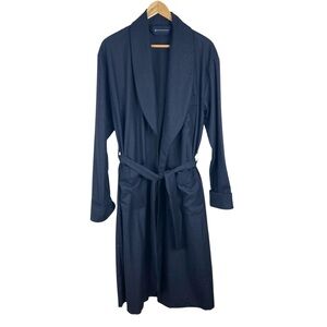 Men’s Hart Schaffner Marx Blue Gray Windowpane Plaid Robe Smoking Size S/M